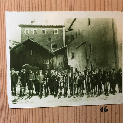 A school class on ski lessons A school class on ski lessons